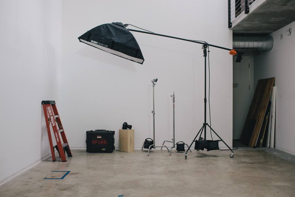 Studio view with gear in background